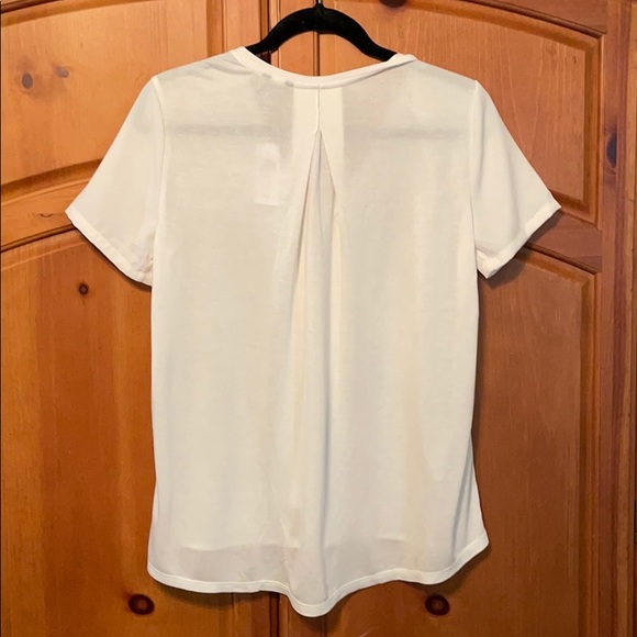 Ann Taylor mixed media short sleeve top - Picture 2 of 4